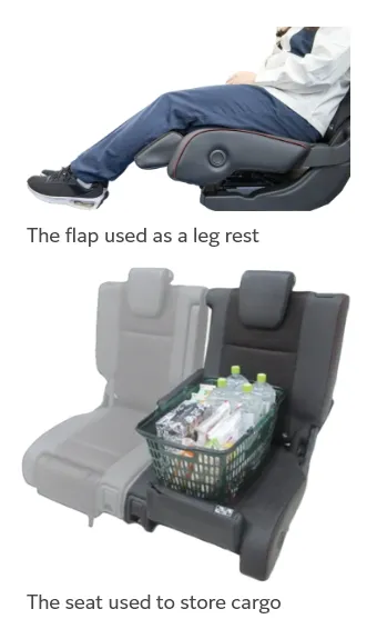 The flap used as a leg rest